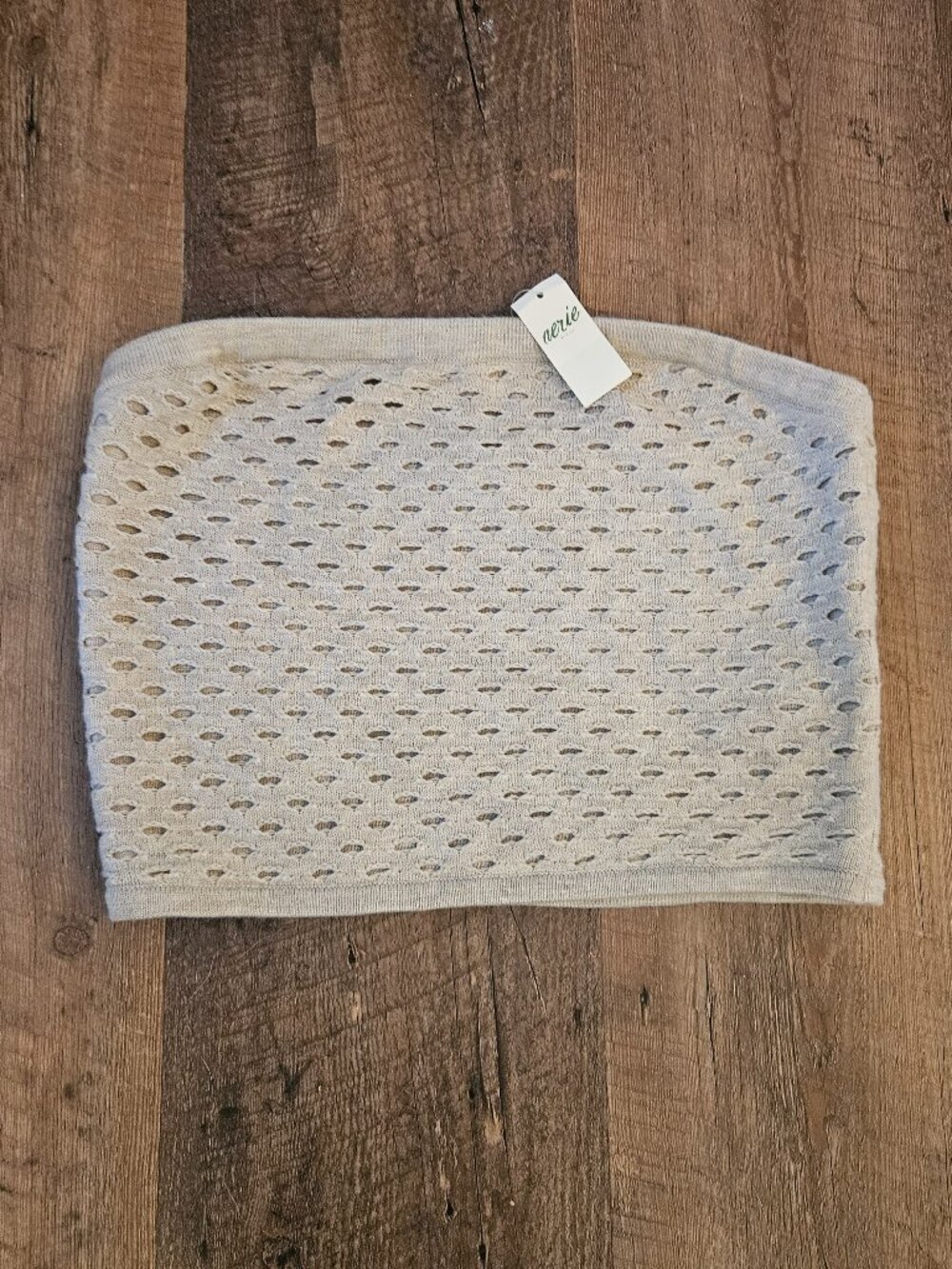 Aerie NWT Pointelle Knit Tube Top Cream Size Small